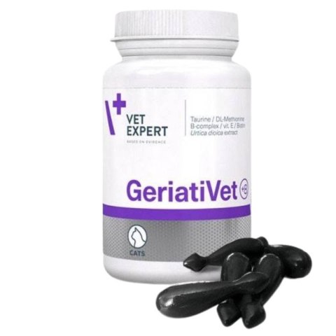 VET EXPERT GERIATIVET CAT - preparat wVetexpert Geriativet Cat Preparat Dla Starszych Kotów 60 Kapsułekspomagający dla starszych VETEXPERT