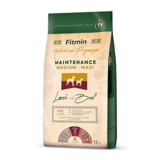 FITMIN Medium Maxi Maintenance Lamb&Beef karma pełnoporcjowa dla dorosłych psów 12kg Fitmin