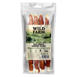 WILD FARM Długi Patyk Ze Skóry Wołowej Z Kaczką 28CM 320G Przysmak Dla Psa Wild Farm