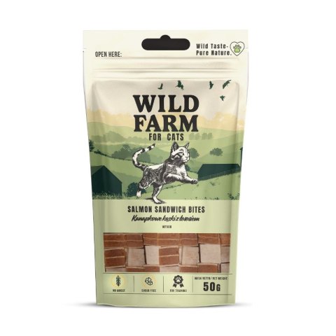 WILD FARM Kanapkowe Kąski Przysmak Dla Kota Z Łososiem 50g Wild Farm