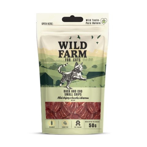WILD FARM Przysmaki Chipsy Dla Kota O Smaku Kaczka I Dorsz 50g Wild Farm