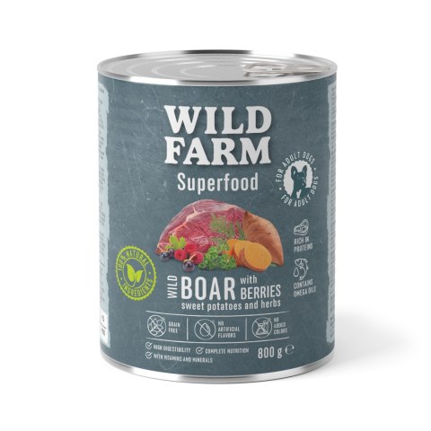 Wild Farm Superfood Dziczyzna Karma Mokra Dla Psów 800g Wild Farm