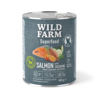 Wild Farm Superfood Łosoś - mokra karma z cukinią i batatami 800g Wild Farm