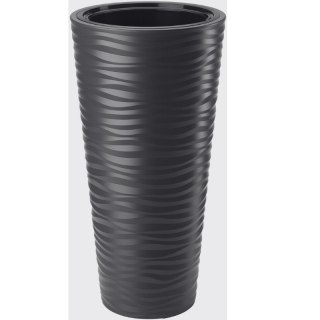 Donica Sahara Dunes Slim okrągła 30 - czarny FORM-PLASTIC