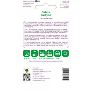 Sałata głowiasta masłowa Justyna - jasnozielona, wczesna W.Legutko