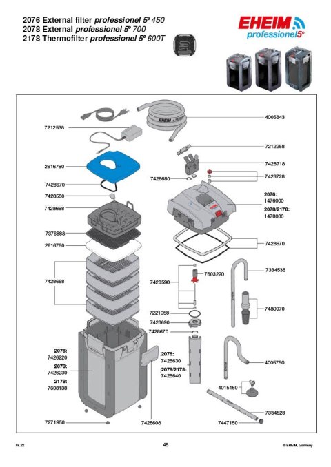 EHEIM filtr z grzałką professionel 5e 600T 2178 (2178010)
