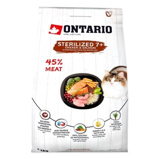 ONTARIO Cat Sterilised 7+ 2kg / Pokarm dla kotów sterylizowanych w wieku powyżej 7 lat (213-10835)
