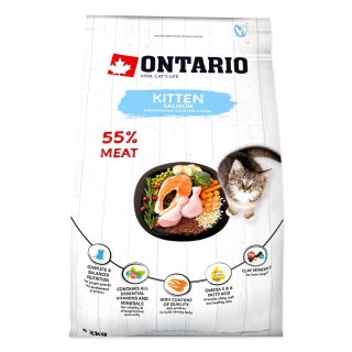 ONTARIO Kitten Salmon 2kg / Pokarm dla kociąt Łosoś (213-10075)