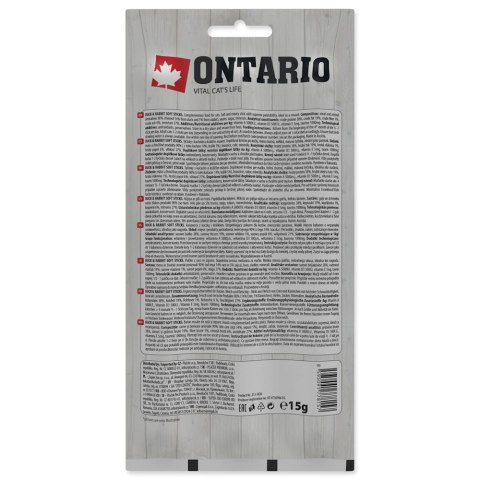 ONTARIO Miękii kabanos dla kotów kaczka z królikiem pakowane po trzy sztuki - 3 X 5g (213-5826)
