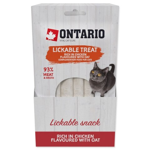 ONTARIO Przysmak do lizania dla kotów bogate w smaku kurczaka z owsem 5x14g (213-53318)