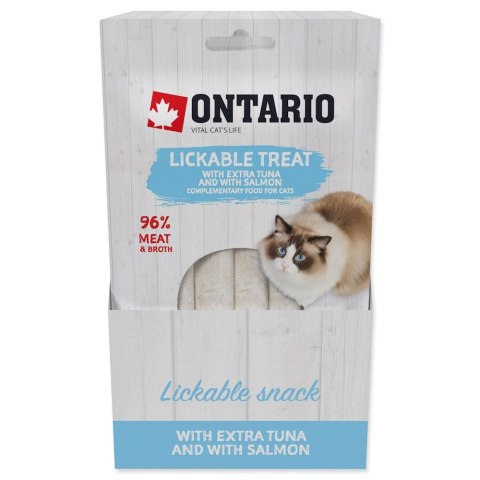 ONTARIO Przysmak do lizania dla kotów extra tuńczykiem i łososiem 5x14g (213-53718)
