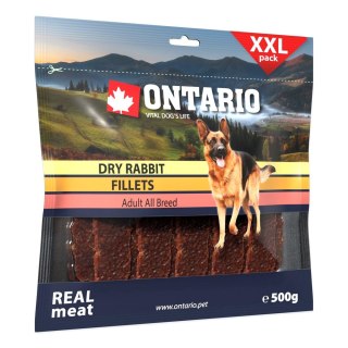 ONTARIO Snack Dry Rabbit Fillet 500g / ONTARIO przysmak dla psów suszone filety z królika 500g (214-5039)