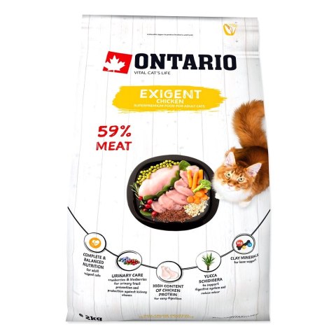 Ontario Cat Exigent 2kg / Pokarm dla kotów szczególnie wybrednych (213-10535)