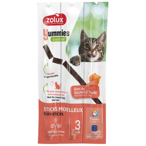 ZOLUX Miękkie przysmaki treningowe dla kota pałeczki YUMMIES łosoś pstrąg (582190)