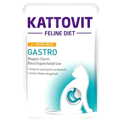 KATTOVIT sasz 85g gastro kurczak ryż dieta dla kotów (77234)