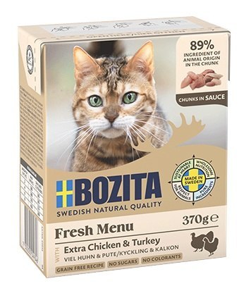 Bozita z Kurczakiem i indykiem - kawałki w sosie kartonik 370g