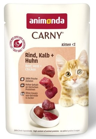 Animonda Carny Kitten Wołowina, Cielęcina + Kurczak saszetka 85g