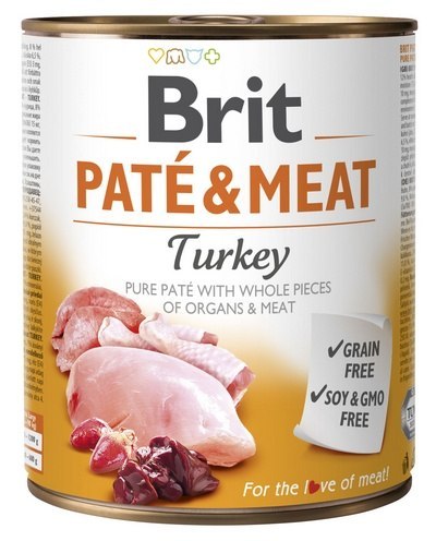 Brit Pate & Meat Dog Turkey puszka 800g