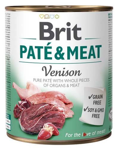 Brit Pate & Meat Dog Venison puszka 800g