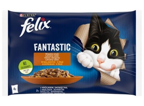 Felix Fantastic Wybór Mięs (królik+jagnięcina) w galaretce saszetki 4x85g