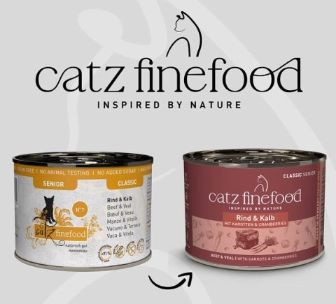 Catz Finefood Classic Senior N.07 Wołowina i cielęcina puszka 200g