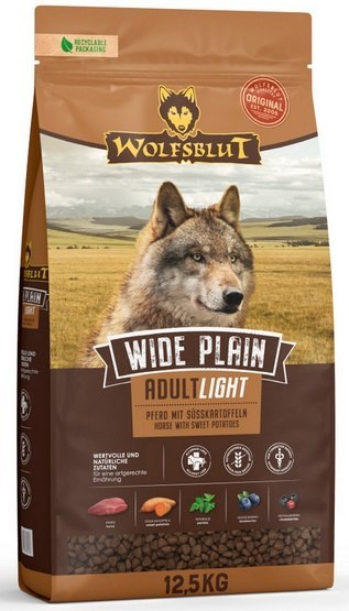 Wolfsblut Dog Wide Plain Adult Light - konina i bataty 12,5kg
