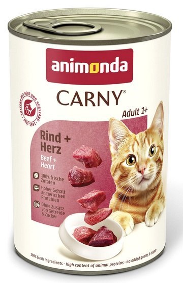 Animonda Carny Adult Wołowina + Serca puszka 400g