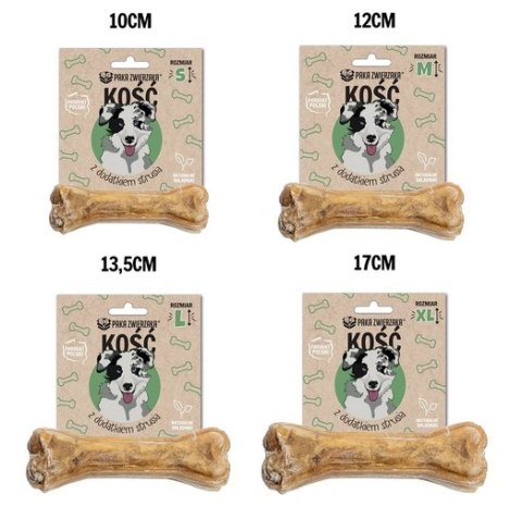 Paka Zwierzaka Kość z dodatkiem strusia L 13,5cm