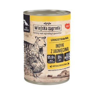 Wiejska Zagroda Indyk z jagnięciną 400g dla psa Wiejska Zagroda