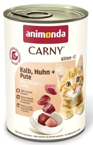 Animonda Carny Kitten Cielęcina + Kurczak + Indyk puszka 400g