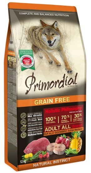 Primordial Dog Grain Free Adult Buffalo & Mackerel - bawół i makrela 12kg