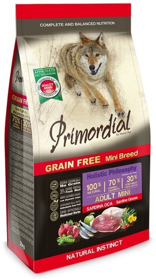 Primordial Dog Grain Free Mini Adult Sardine & Goose - sardynki & gęś 6kg