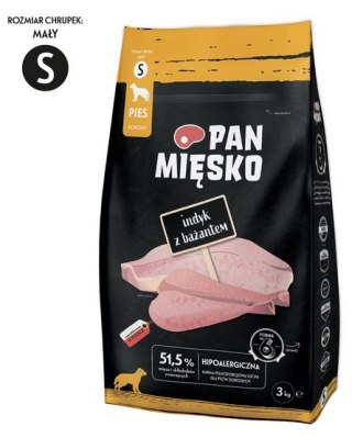 Pan Mięsko Karma sucha dla psa - indyk i bażant chrupki S 3kg