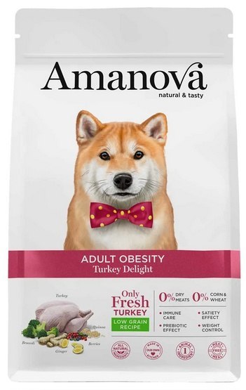 Amanova Dog Adult Obesity Turkey Delight - indyk 10kg