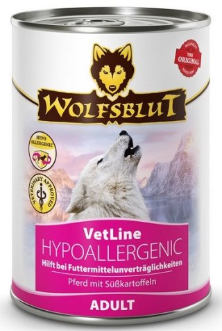 Wolfsblut Dog VetLine Hypoallergenic Horse - konina i bataty puszka 395g