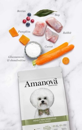 Amanova Dog Adult Mini Digestive Divine Rabbit - królik 800g
