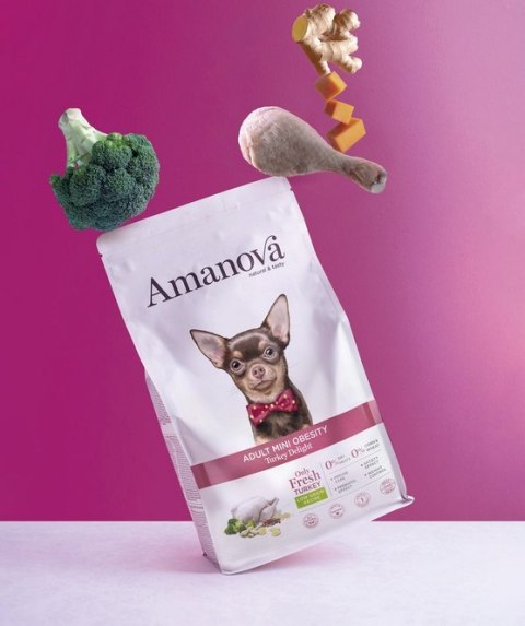 Amanova Dog Adult Mini Obesity Turkey Delight - indyk 800g