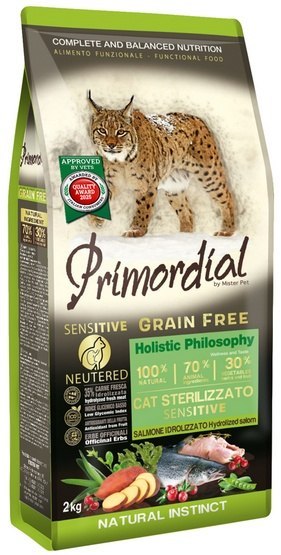 Primordial Cat Grain Free Neutered Sensitive Salmon - łosoś 2kg