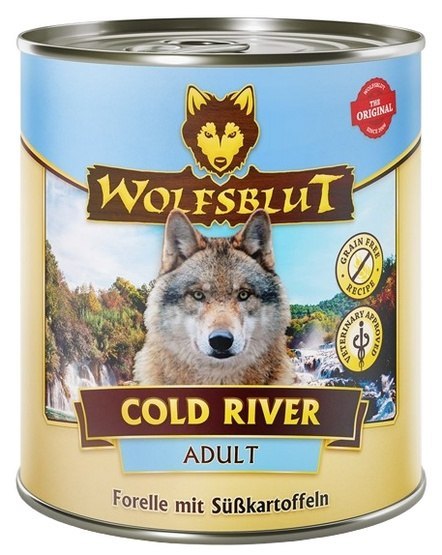 Wolfsblut Dog Cold River Adult - pstrąg i bataty puszka 800g