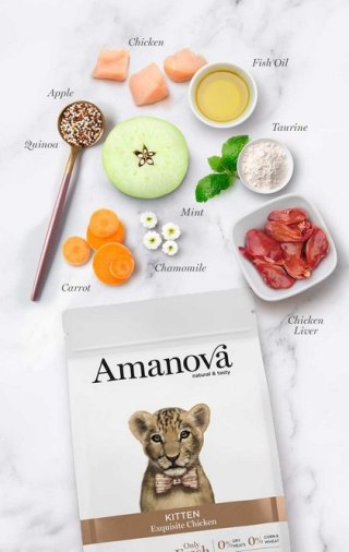 Amanova Cat Kitten Exquisite Chicken - kurczak 300g