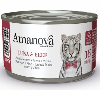 Amanova Cat Tuna & Beef - tuńczyk i wołowina w bulionie puszka 70g [16]