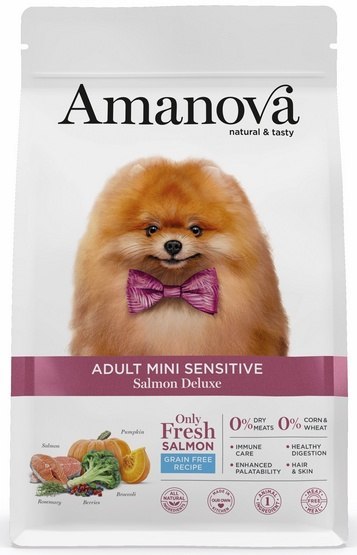 Amanova Dog Adult Mini Sensitive Salmon Deluxe - łosoś 7kg