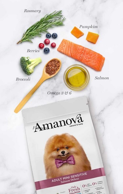 Amanova Dog Adult Mini Sensitive Salmon Deluxe - łosoś 7kg