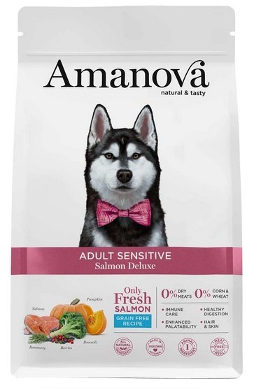 Amanova Dog Adult Sensitive Salmon Deluxe - łosoś 2kg