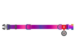 Collar WauDog Recycled Obroża nylonowa z QR-paszportem, gradient L 25mm/33-49cm fioletowy