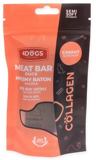 4DOGS Batony Semi-Soft Marchew i poroże 2szt
