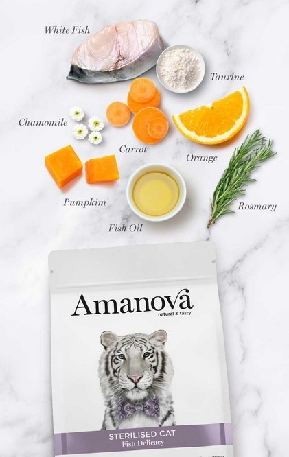 Amanova Cat Sterilised Fish Delicacy - biała ryba 4kg