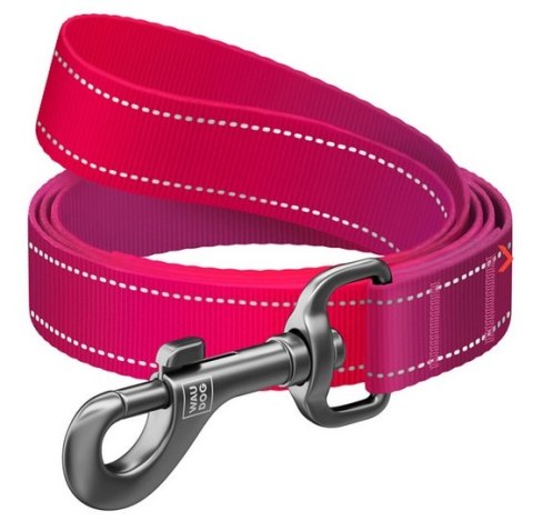 Collar WauDog Nylon Mono Smycz nylonowa odblaskowa S 15mm/200cm różowa