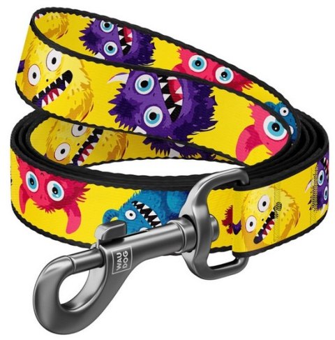 Collar WauDog Nylon Smycz nylonowa S 15mm/200cm, wzór FUTRZANE POTWORY