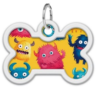 Collar WauDog Smart ID Zawieszka z QR-paszportem kość 4x3cm futrzane potwory